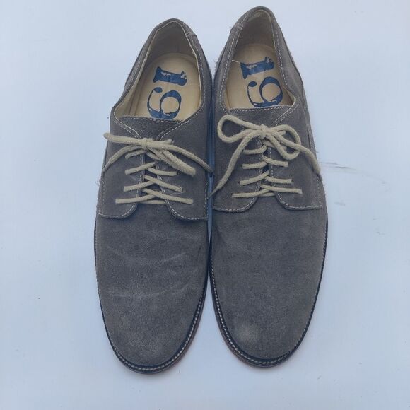 1901 nordstrom Taupe Gray Suede Leather Oxford Shoes Men's Size 10 - Picture 8 of 13